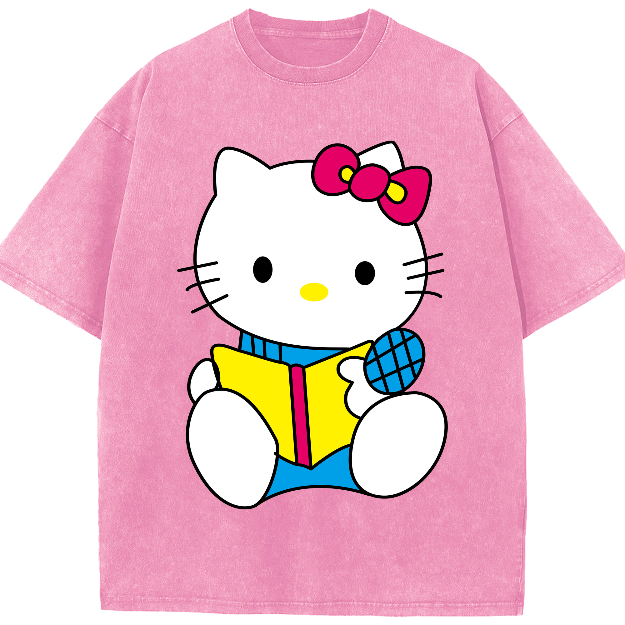 （画像用） Hello Kitty ハローキティ 綿100% ヴィンテージ風 半袖Tシャツ（フロントプリント）